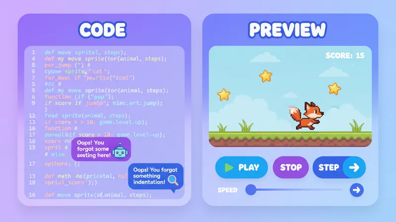 Interactive learning dashboard with code editor and project preview